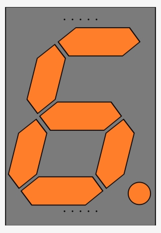 Orange Six Clipart Seven-segment Display Display Device #6832336