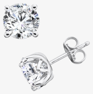 Diamond Solitaire Studs In 14k White Gold With Platinum #6845477