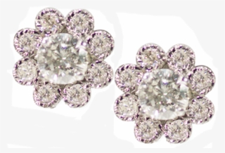 "flower Stud W Millgrain Details" #6845695