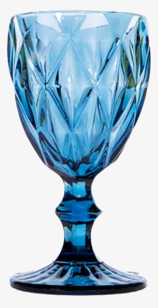 Copa Cristal Tallado Azul Mod #6848590