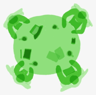 4 People Sitting Around A Table Illustration #6848641