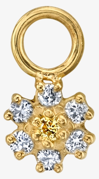 Diamond Flower Hoop Earring Charm #6852555