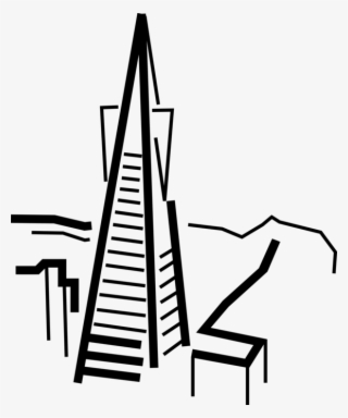 Vector Illustration Of Transamerica Pyramid Skyscraper #6858152