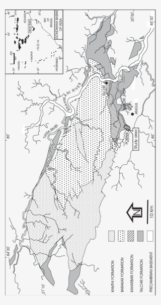 Geological Map Of The Talchir Basin, India #6866416