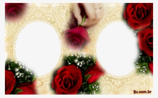 Moldura Para 2 Fotos Flores #6867853
