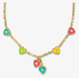 Pink And Purple Hearts Necklace Girls Necklace #6869308