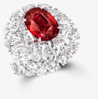A Graff Ruby And Diamond Ring Featuring A Oval Shape #6871784