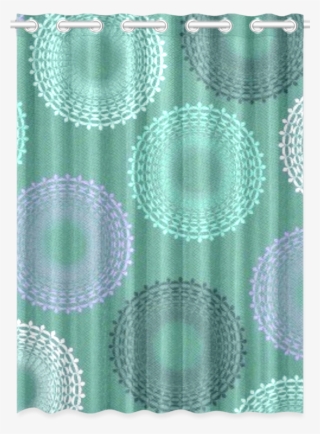 Teal Sea Foam Lace Doily New Window Curtain 52" X 72" #6881835