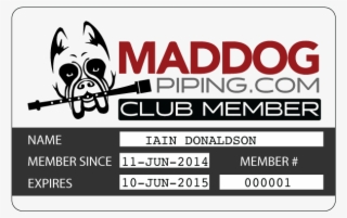 Maddog Piping Membership Card #6885526