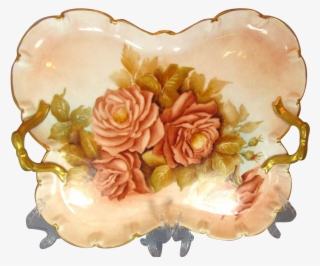 Dresser Tray Butterfly Shape Hand Painted Signed #6895421