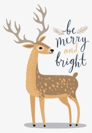 Be Merry And Bright Deer Transfer #6896971