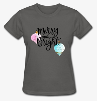 Merry & Bright Watercolor Ornaments Women T-shirt #6897027