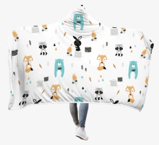 3d Happy Animals In The Forest Full-print Hooded Blanket #6898610