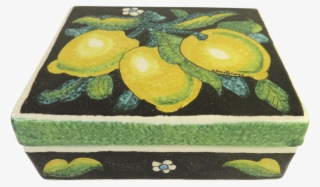Vintage Italian Made In Italy Signed Hand Painted Box - Fruit Painted On Boxes #690903