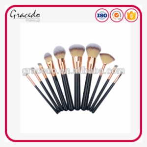 2018 Synthetic Rose Gold Ferrule Black Handle Makeup - Makeup Brush #691893