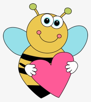 Love Cute Bee Clipart - Cartoon Valentines Day #692649