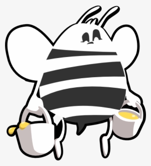 Bee Clipart Black And White - Honey Bee Black And White Vector Png #692809
