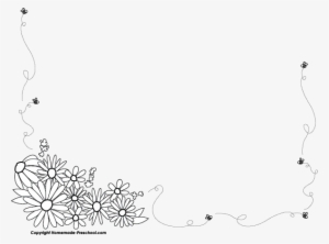 Click To Save Image - Black And White Flower Borders Png #692835