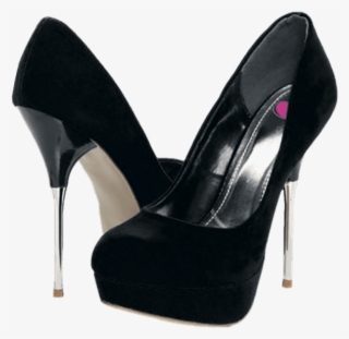 Black Plush Heels Png Clipart - Black High Heel Png #693710