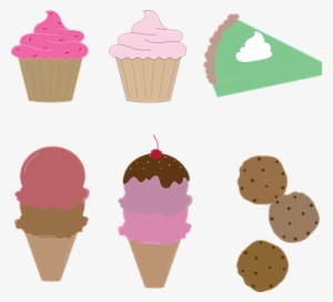 Cupcake Pie Ice Cream Cookies Dessert Food - Ice Cream And Cookies Clipart #697956
