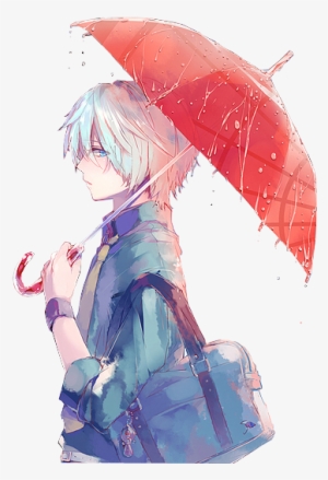 Anime, Anime Boy, And Umbrella Image - Anime Boy With White Hair And Blue Eyes #699473