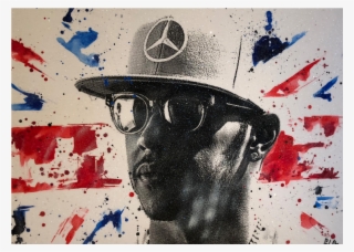 Lewis Hamilton Union Jack Diamond Dust Screen Print #6909542