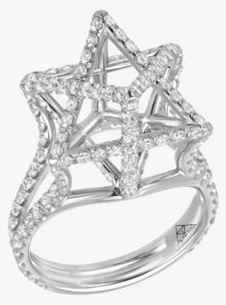 Merkaba Light Large Platinum Ring With Diamonds #6914774