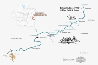 Colorado River Raft And Camp Map #6914926