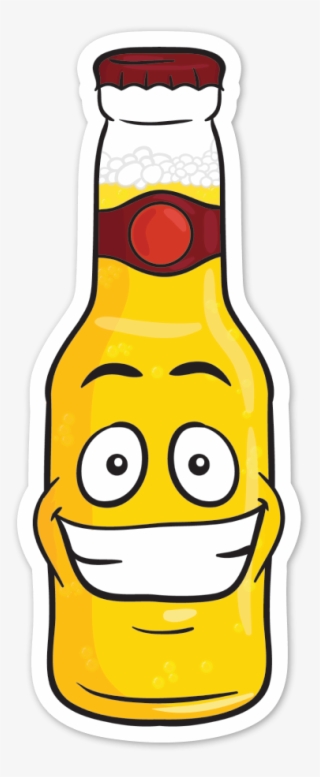 Grinning Beer Bottle Emoji Vector Toons Png Beer Bottle #6916994