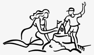 Vector Illustration Of Mother And Child Construct Sand #6924747