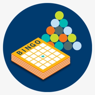 A Stack Of Bingo Cards Next To A Triangular Shaped #6926402