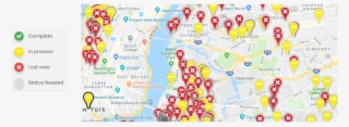 A Map Of Nyc With Pins Illustrating Projects That Have #6928433
