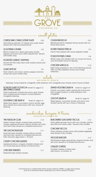 The Grove Savannah Menu #6928869
