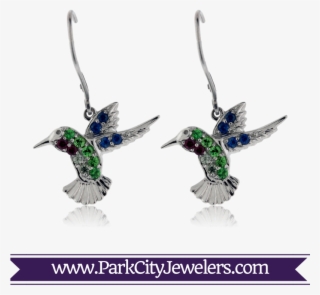 Garnet, Ruby, Sapphire Gemstone Hummingbird Earrings #6933901