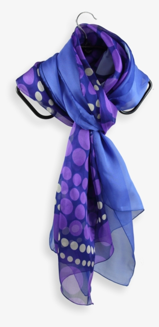 Purple Paisley Printed Silk Scarf Plain Blue Made In #6936722