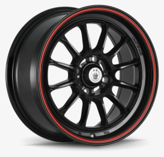 Konig Tweakd 16x7 4x100 Et40 Gloss Black W/ Red Stripe #6937094