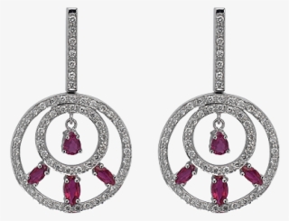 Marquise Rubies And Diamonds Drop Earrings #6939287