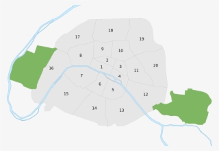 Numbered Map Of Paris With Bois De Boulogne And Bois #6940966
