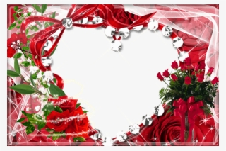 Marco De Foto Con Forma De Corazón Y Rosas #6941136