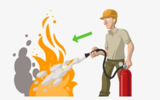 Ilustración De Un Trabajador Lanzando Un Extintor Sobre #6941306