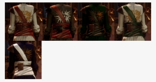 White White Base, With Dark Brown Leather, Red Sash, #6959086