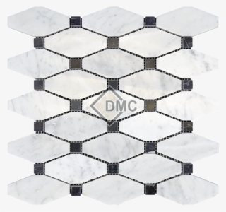 Carrara Long Octagon With Black Dot #6963777