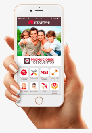 Mano Con Iphone 6 Y App Banorrte #6964808