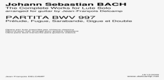 Johann Sebastian Bach Bwv 997 Partita Prelude Fugue #6969704
