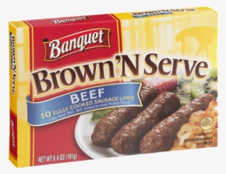 Banquet Brown 'n Serve Fully Cooked Beef Sausage Links #6969866