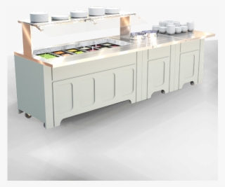 120" Refrigerated Salad Bar, 2 Soup Wells & Flat Counter, #6973252