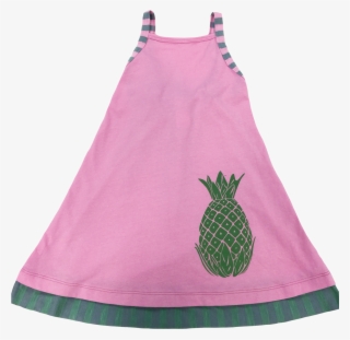 Pink Pullover Dress With Pineapple Print On Lower Left #6982574