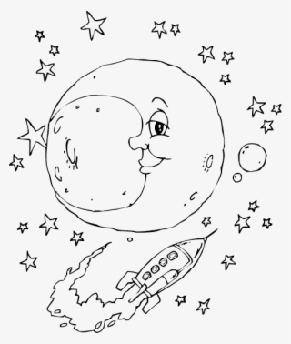 Desenho De Foguete Especial Viajando Até A Lua Para #6985488