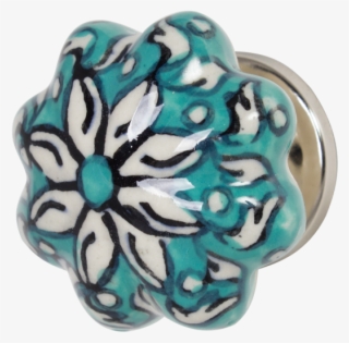 Doorknob - Aqua Flower #6986713