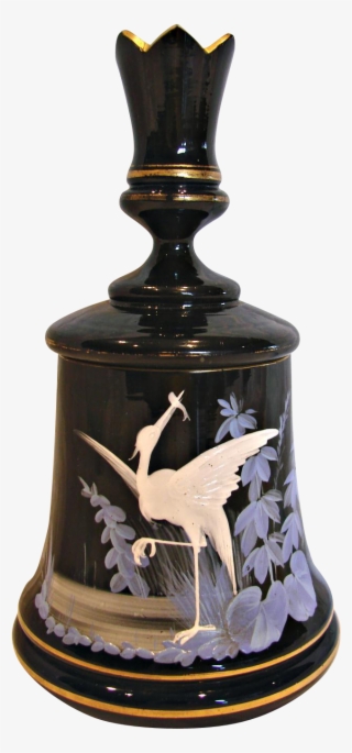 Bohemian Harrach Black Art Glass Box Crenellated Top #6991360